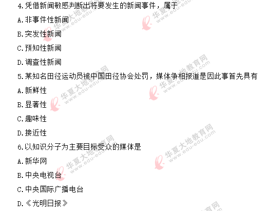 自考《新闻采访写作》2020年8月考试真题:单项选择题(1-10题) 自考《新闻采访写作》2020年8月考试真题:单项选择题(1-10题)