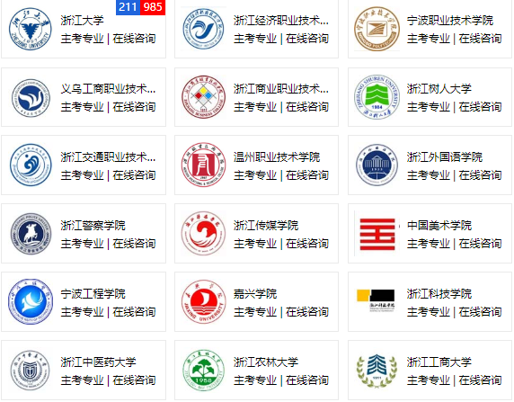 浙江2020年自考专科、本科可以报哪些主考院校？