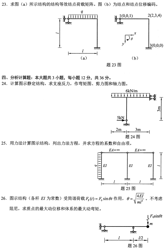 2021年10月自考02439结构力学(二)真题与答案