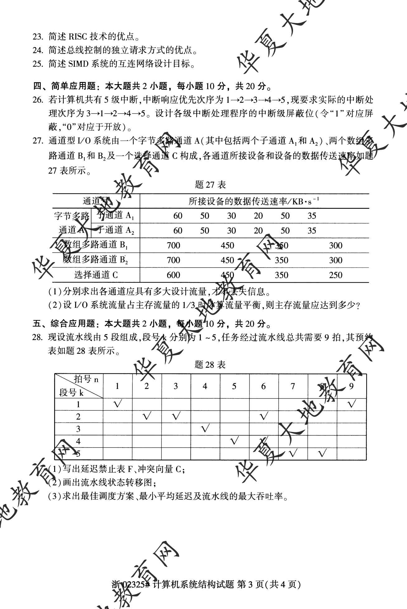【真题演练】2023年4月自考《计算机系统结构》考试真题